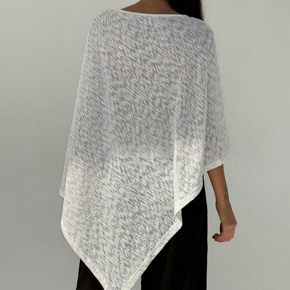 Casual Women's Elegant And Slim-Fit Asymmetrical Hem Plain Cape-Style Top - Picture 2 of 8